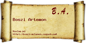 Boszi Artemon névjegykártya